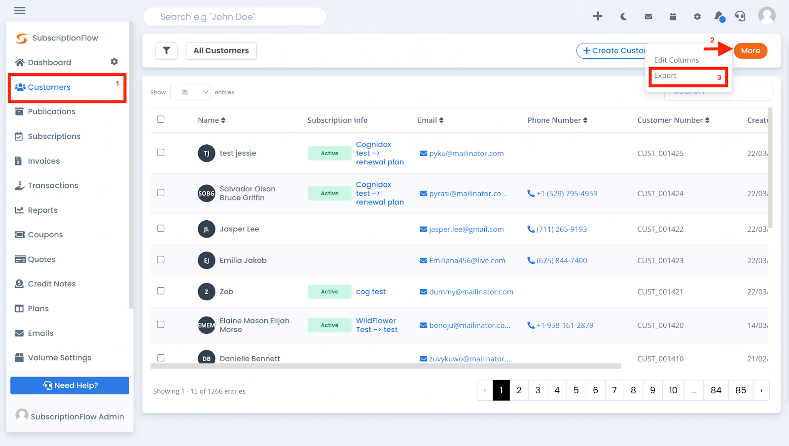 Locating IDs – SubscriptionFlow