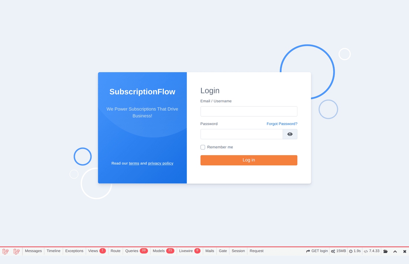 Step 1 — Sign in to your SubscriptionFlow account.
